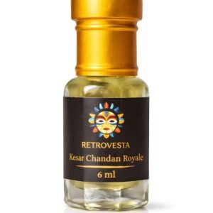 RetroVesta Kesar Chandan Royale Attar 6ml – Saffron Sandalwood Perfume Oil for Men & Women | Long Lasting Fragrance