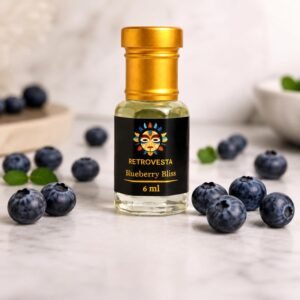 RetroVesta Blueberry Bliss Attar 6ml - Long Lasting Fruity Sweet Perfume Oil for Men & Women - Alcohol-Free Concentrated Fragrance Roll-On - Fresh Daily Wear Scent