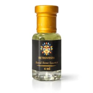RetroVesta Royal Rose Essence Attar 6ml – Rose Floral Perfume Oil for Men & Women | Long Lasting Fragrance