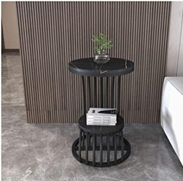 Enhance your home decor with the RetroVesta Modern Round End Table, featuring a sleek white tabletop and sturdy black metal frame. Designed with a convenient 2-tier structure, it offers extra storage space for books, d?cor, plants, or daily essentials. Perfect as a side table, sofa table, or accent table for living rooms, bedrooms, offices, and modern interiors. Compact, stylish, and durable, it blends functionality with contemporary elegance.