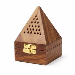 RetroVesta Rosewood Incense Holder Pyramid Box | Wooden Agarbatti & Dhoop Stand for Home, Meditation, Yoga & Puja