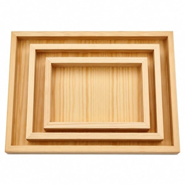 RetroVesta Wooden Serving Tray Set of 3 with Handles | Premium Pine Wood Multipurpose Trays for Breakfast, Dining Table, Kitchen, Hotel, Restaurant & Home D?cor