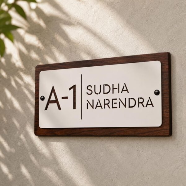 RetroVesta Personalized Wooden Name Plate 15 x 30 cm | Custom 3D Letter Door Name Plate for Home Entrance | Premium Wooden House Name Board for Home, Office & Outdoor