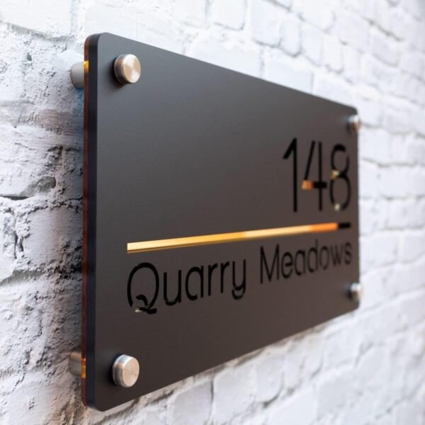 RetroVesta Custom Acrylic House Number Name Plate 10 x 20 Inch | Premium Waterproof Address Sign | Personalized ACP & Acrylic Door Name Board for Home Entrance, Villa, Apartment & Office