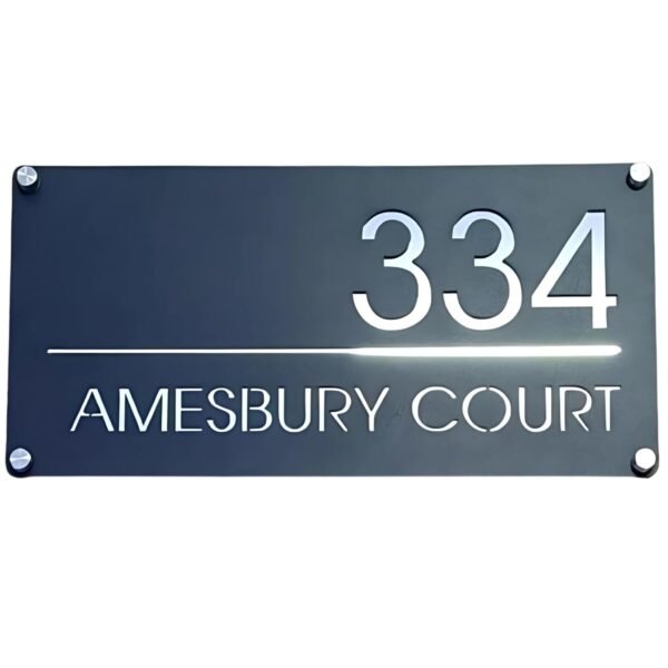 Custom Acrylic Name Plate for Home & Office - Waterproof Designer Door Sign, 6x12 Inches, Ideal for Flats, Apartments & Outdoor Entrances 019 MTB&R-Plain