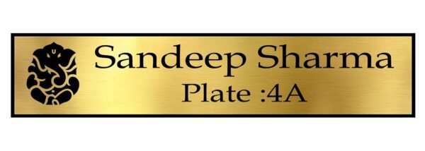 RetroVesta Personalized Self-Adhesive Acrylic Name Plate 12 x 3 Inch | Black Acrylic & Mirror Gold Finish | Waterproof Custom Door Name Plate for Home, Office & Outdoor Entrance