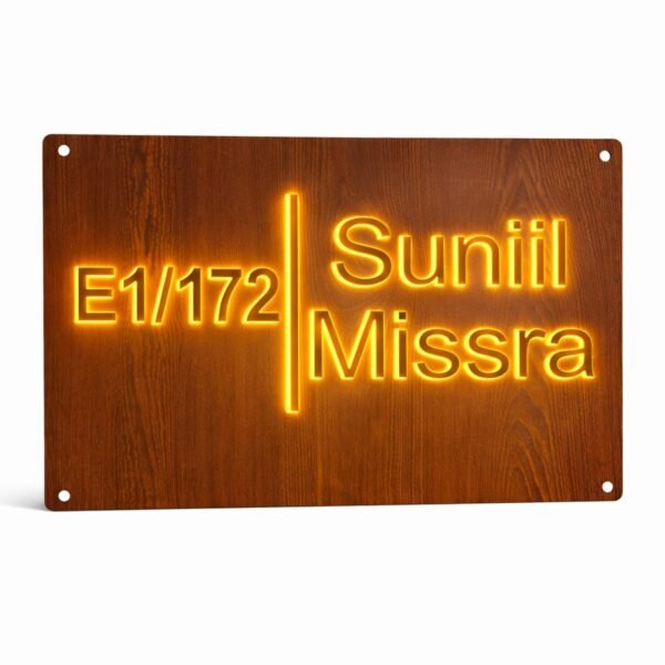 RetroVesta Custom LED Name Plate 12 x 18 Inch | Personalized Acrylic Backlit House Name Board | Warm White LED Door Name Sign for Home Entrance, Villa, Flat & Office